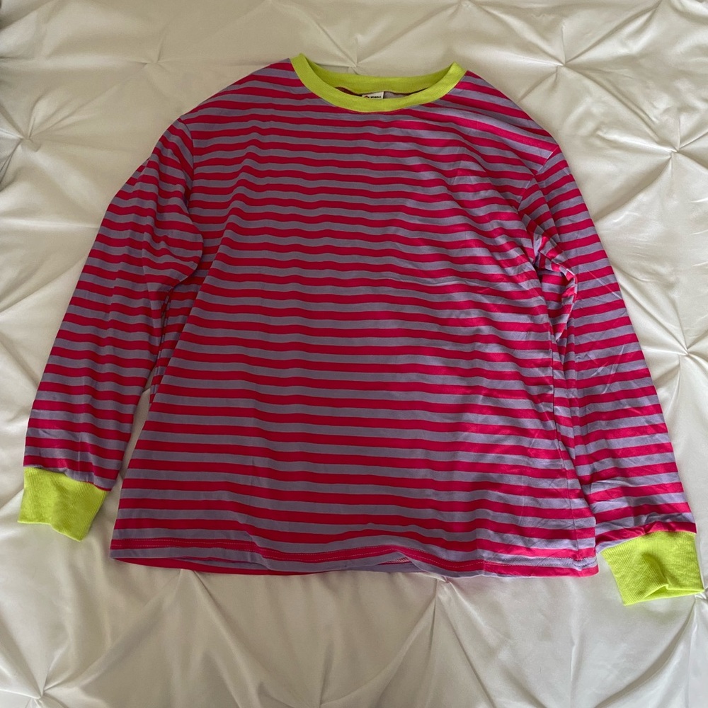 Women’s colorful striped long sleeve. Size L